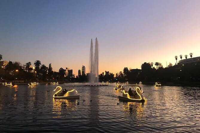 Swan Boat Night Ride at Echo Park Lake - How the swan boat night ride works: life vest, pedals, and space